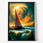 Quadro Navio Mar e Tempestade 01, quadro de pintura