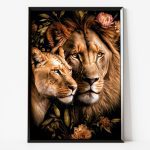 leao e leoa quadro quadro de leão quadros decorativos