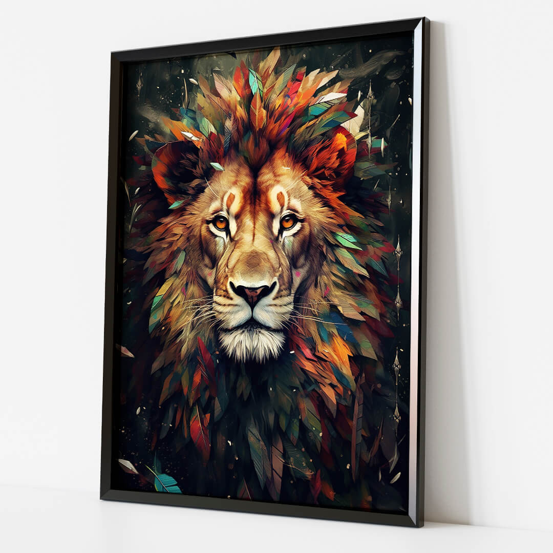 Quadro Leão Colorido Abstrato (3)