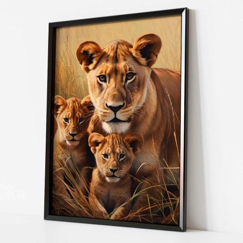 quadro leoa e 2 filhotes Savanna (3)