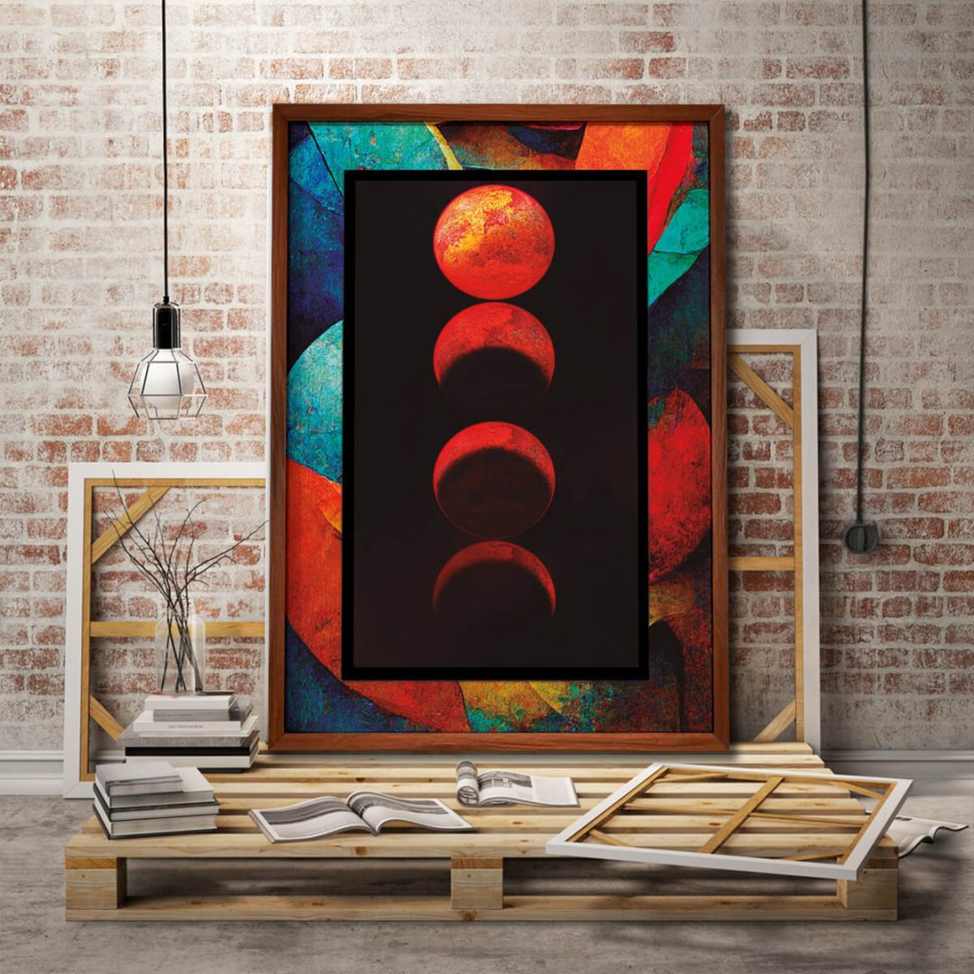Quadro Fases Da Lua Vermelha 02