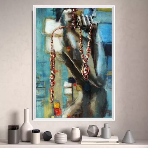 Quadro Pintura A Dama e o Enigma 01