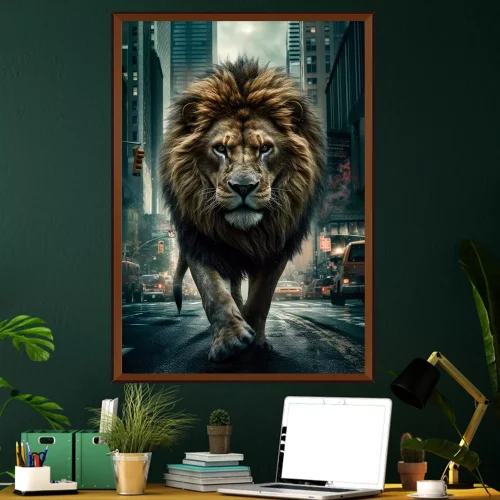 Quadro Leão Cidade 02