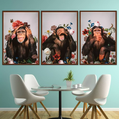 Quadro Três Macacos Sábios 03