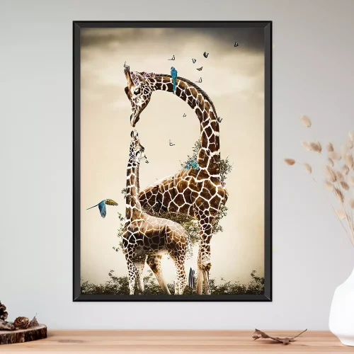 Quadro Girafa e Filhote 02