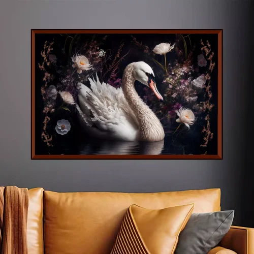 Quadro Cisne Elegância a Cada Nado 02