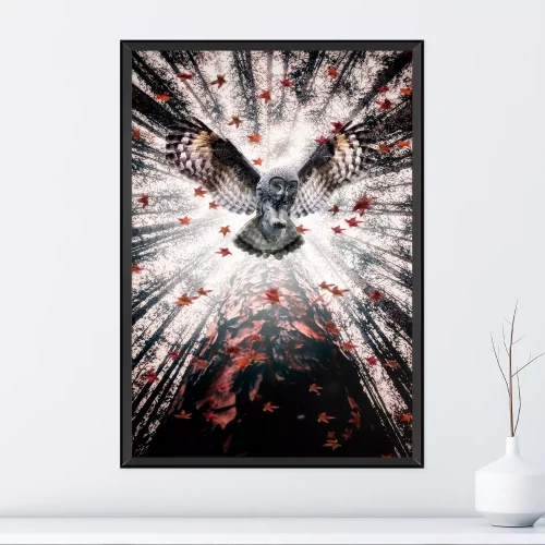 Quadro Coruja Sabedoria Alada 03