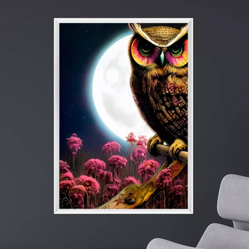Quadro Coruja Vigia das Estrelas 01