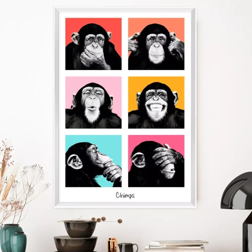 Quadro Macacos Momentos de Pensamento 01