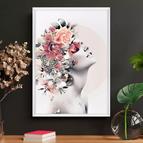 Quadro Mulher Entre Flores e Sonhos 03