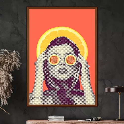 Quadro Mulher Silhueta Cítrica 01