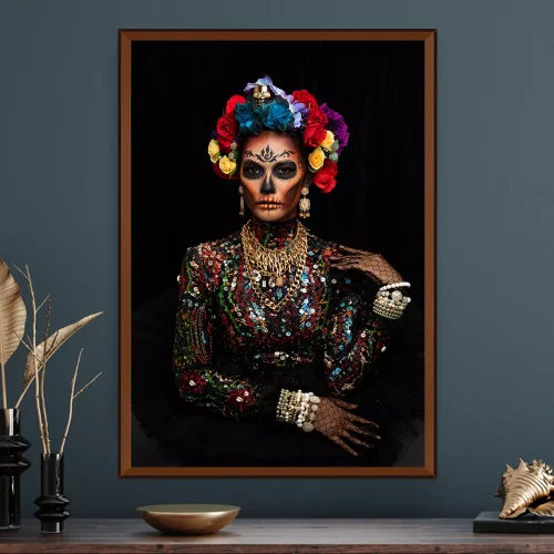 Quadro Mulher de Flores e Joias 01