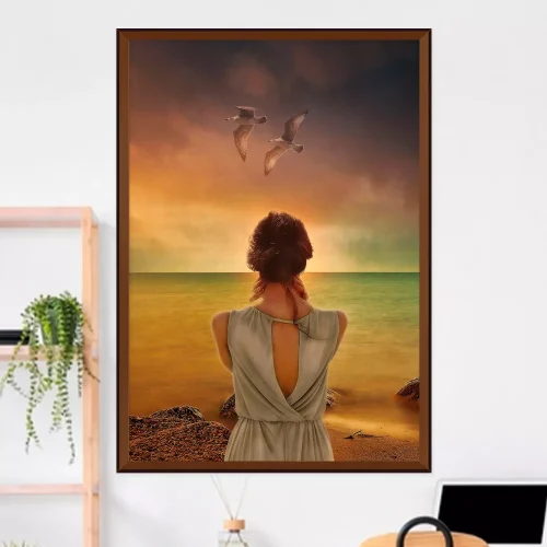 Quadro Mulher na Luz Dourada 03