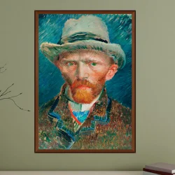 Quadro Van Gogh Autorretrato Chapéu de Feltro 01