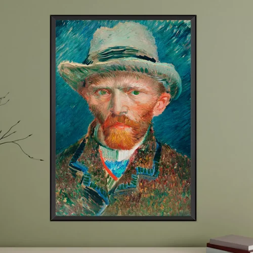Quadro Van Gogh Autorretrato Chapéu de Feltro 02