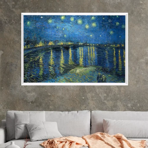 Quadro Van Gogh Noite Estrelada Sobre o Ródano (1888) 01
