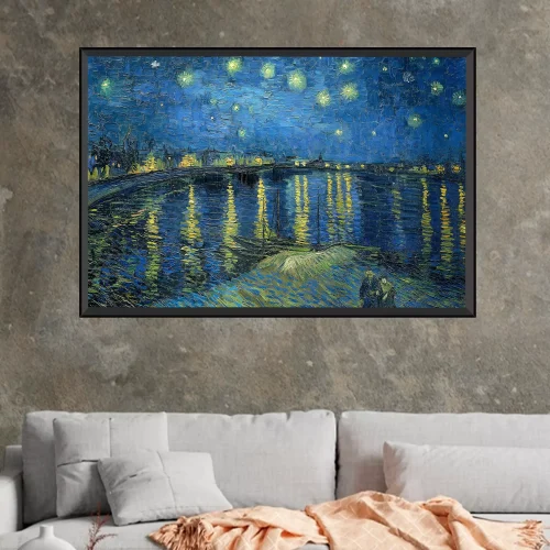 Quadro Van Gogh Noite Estrelada Sobre o Ródano (1888) 03
