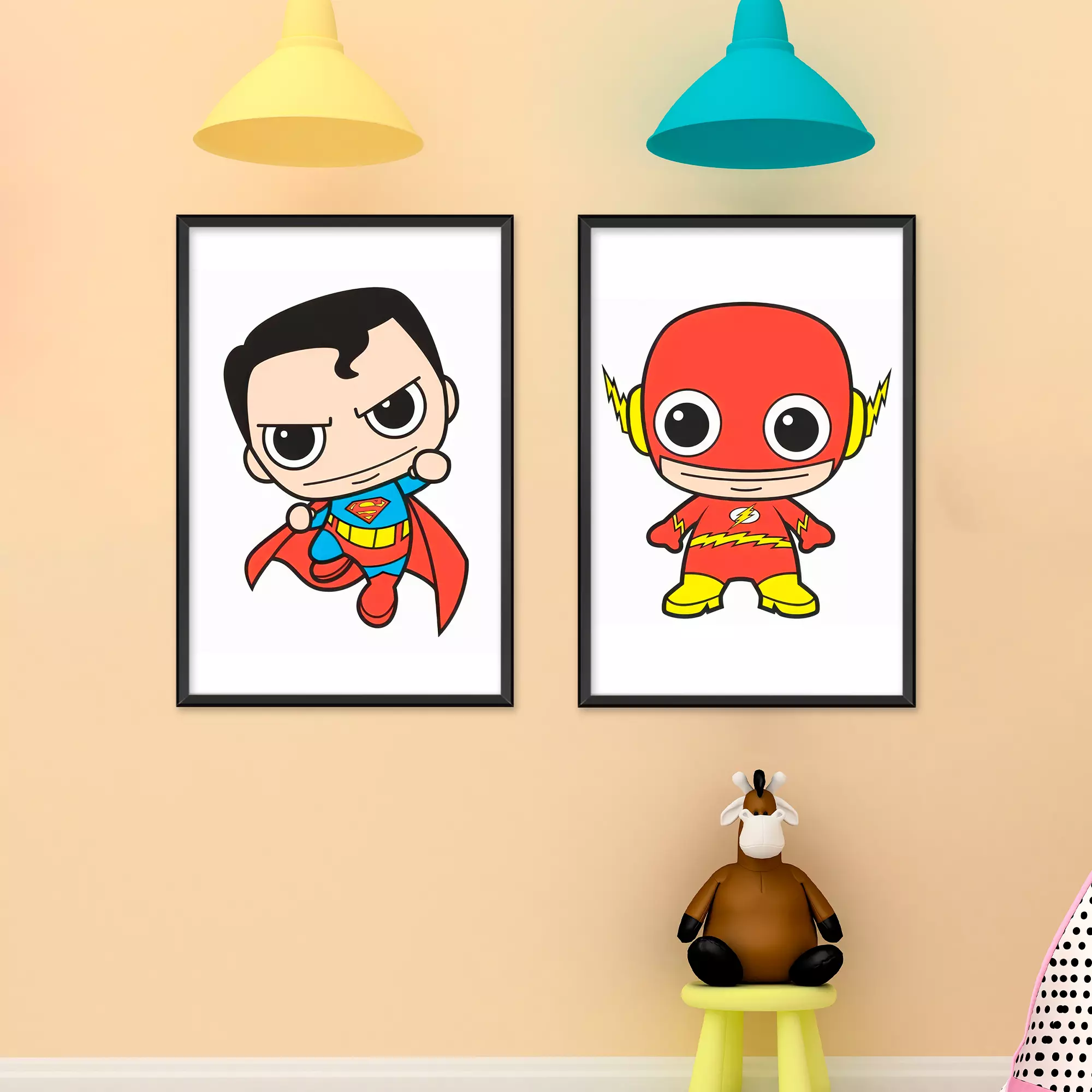 Quadro Infantil Superman e Flash 03